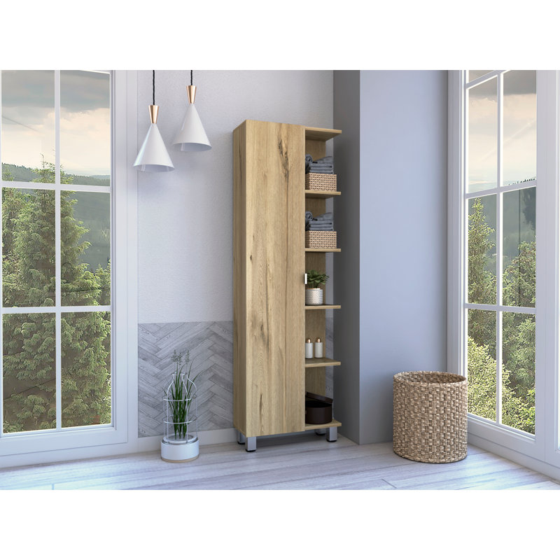 5-Shelf Linen Cabinet, Brown