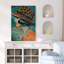 Élégance léopard orange, chapeau, dame, mode, BCBG, décoration de chambre, impression sur toile encadrée-107907853-107907851