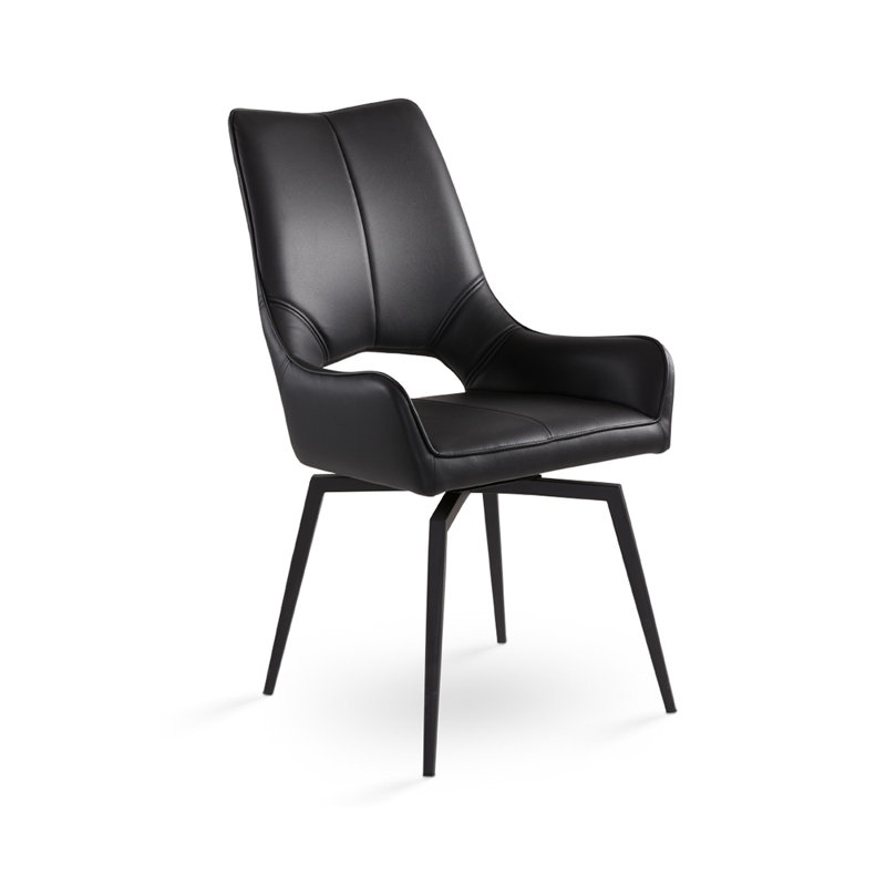 Chaise d'appoint rembourré, Similicuir noir