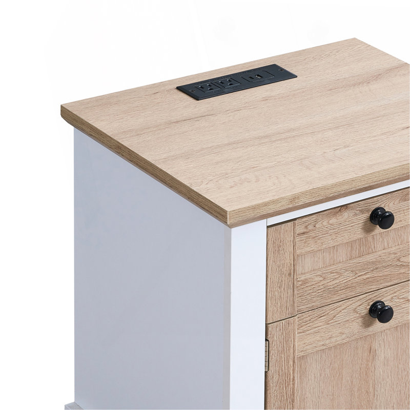 Table de chevet d'automne moderne avec station de charge avec USB et Type-C