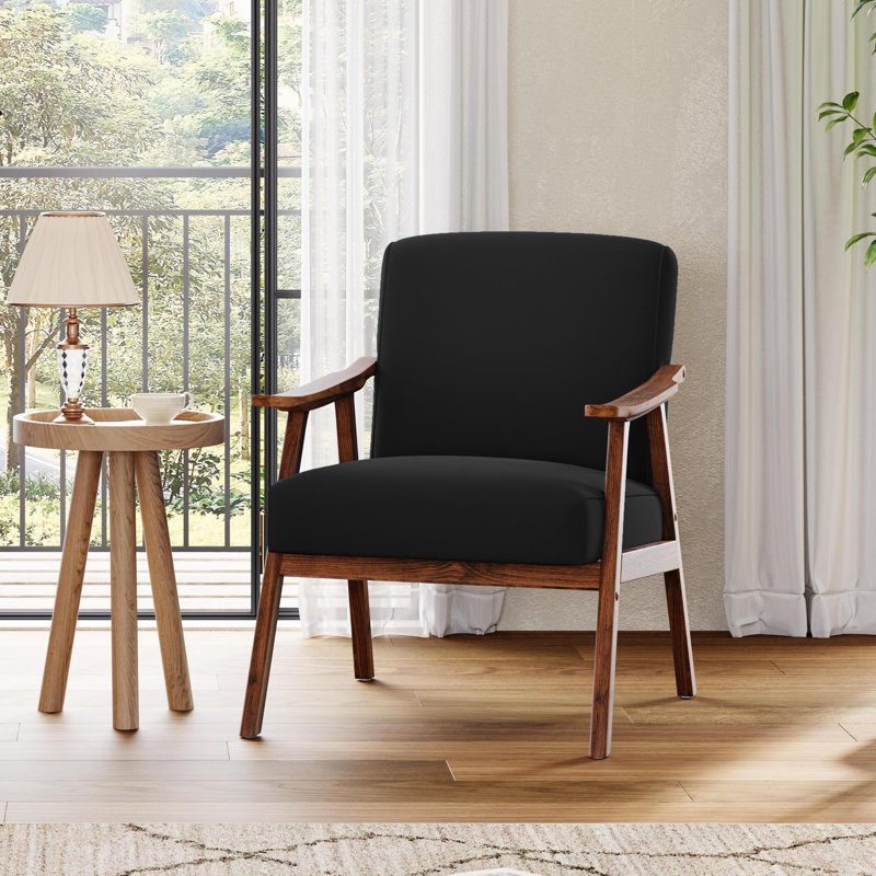 Chaise d'appoint en polyuréthane, Velours, Noir
