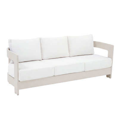 Aluminum 76" Patio Sofa With Sunbrella Cushions