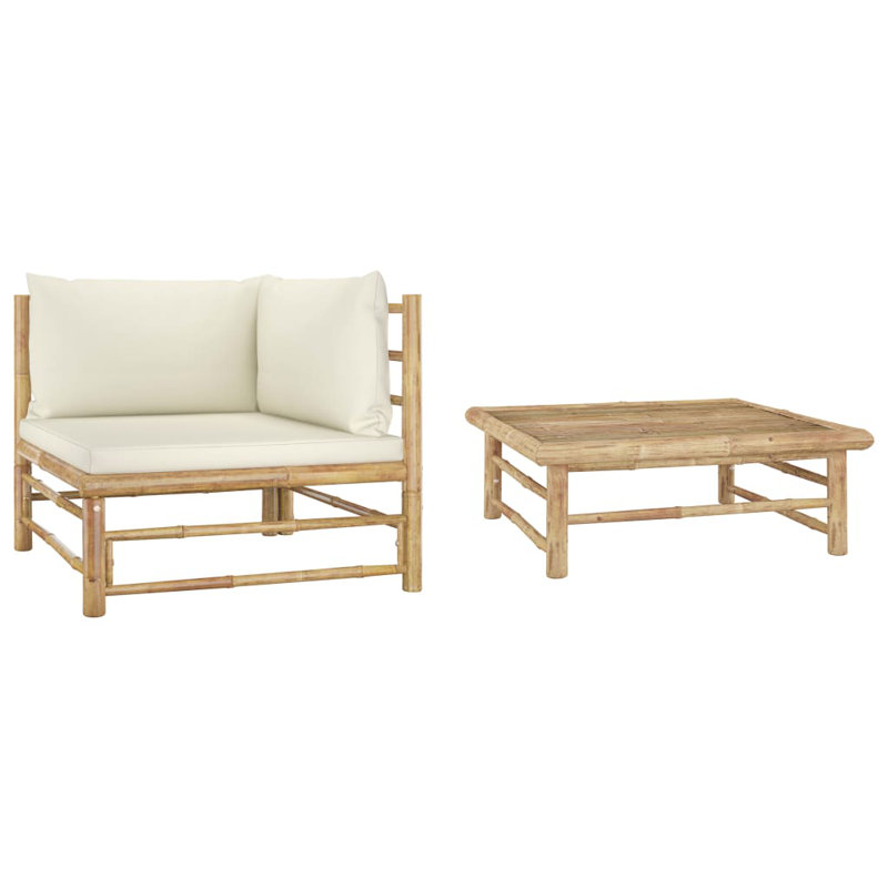 Laborde Patio Lounge Set with Cushions, White