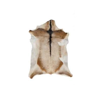 Tapis en cuir de veau brun clair et blanc 2 po x 3 po
