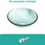 Lavabo vasque hypnotique artistique pour salle de bain avec bonde escamotable, verre trempé, garniture noire, 5,76 pouces de hauteur, cuve pratique en verre idéale pour la maison, 16,5 de large