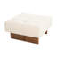 Lin carré rembourré beige, pieds en bois d'hévéa, siège confortable, idéal pour la maison, contreplaqué de haute qualité de 30,72 po de largeur, éponge élastique à densité, 35,02 lb, profondeur