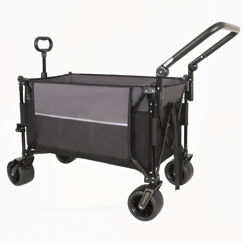 Folding Garden Cart with 360° All-Terrain Wheels, Black;Grey