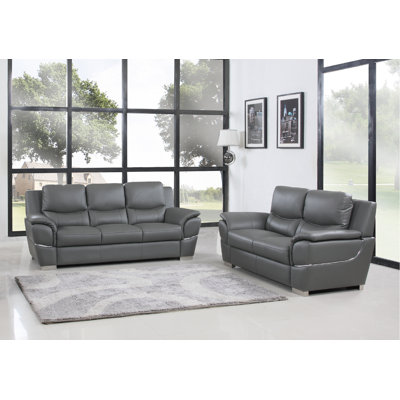 Dempsy 2 - Piece Leather Living Room Set
