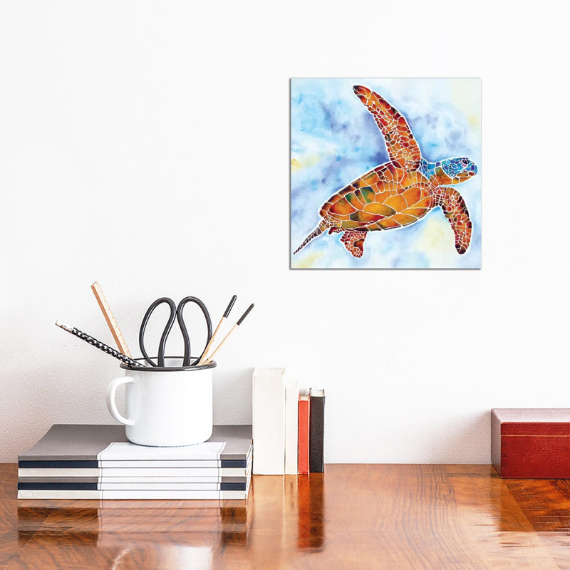 «Sea Turtle Ponce Inlet» par Jo Lynch - reproduction, Toile tendue, H 12 po x l 12 po x P 0,75 po, Aucun mat