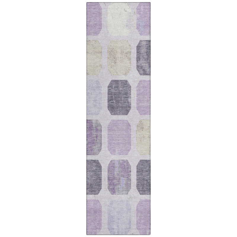 Machine Washable Indoor/Outdoor Kimberlin ACN2182 Geometric Rug, Runner 2'3" x 7'6"