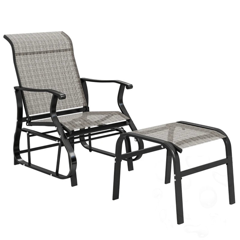 Ensemble de chaises coulissantes à haut dossier, Noir/gris