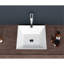 Lavabo de salle de bain en céramique 16 x 16 pouces - d'inspiration européenne moderne, aux taches et au design élégant blanc carré, crasse