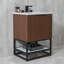 Meuble-lavabo autoportant de 24 po avec lavabo, comptoir en marbre de Carrare naturel, lavabo encastré en céramique, portes à fermeture en douceur et tablette ouverte-1394441909