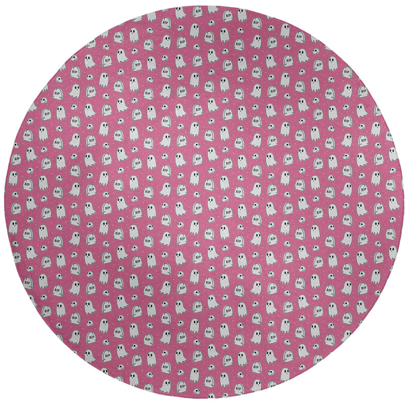 Chenille Toile Indoor Rug, Round 5'