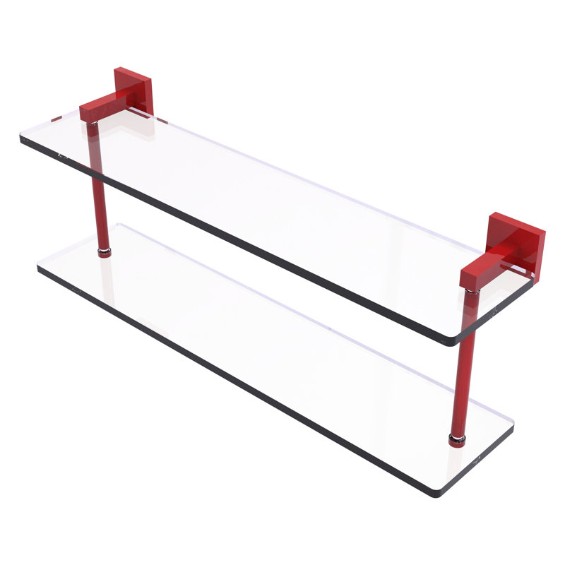 Montero 2 Piece Tiered Shelf, 8.3" H x 22" W x 5.7" D, Fire Engine Red
