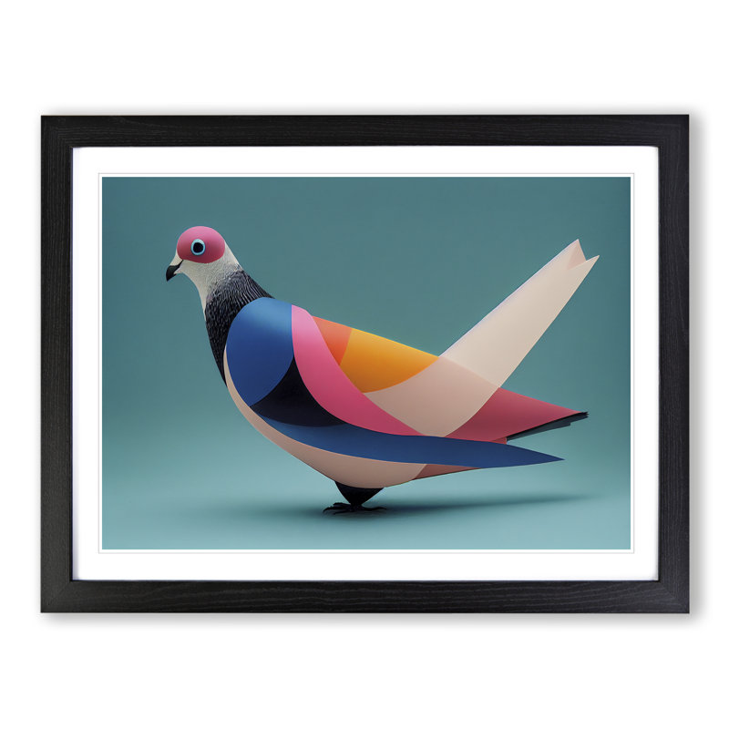 Abstract Pigeon Bird Vol.3 - Framed Print, Black, 46cm H x 64cm W x 2cm D