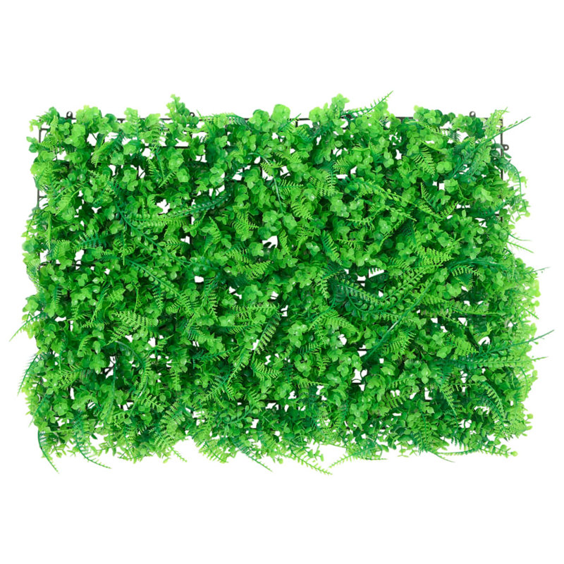 Artificial Fern Leaf Fence Set of 24 Green Polyethylene PE Outdoor Decorative Privacy Panels