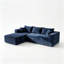 Canapé modulaire en L de 92,5 po pour canapé modulaire en forme de L avec assise profonde et sans compression, sans méridienne-673405031-673405027