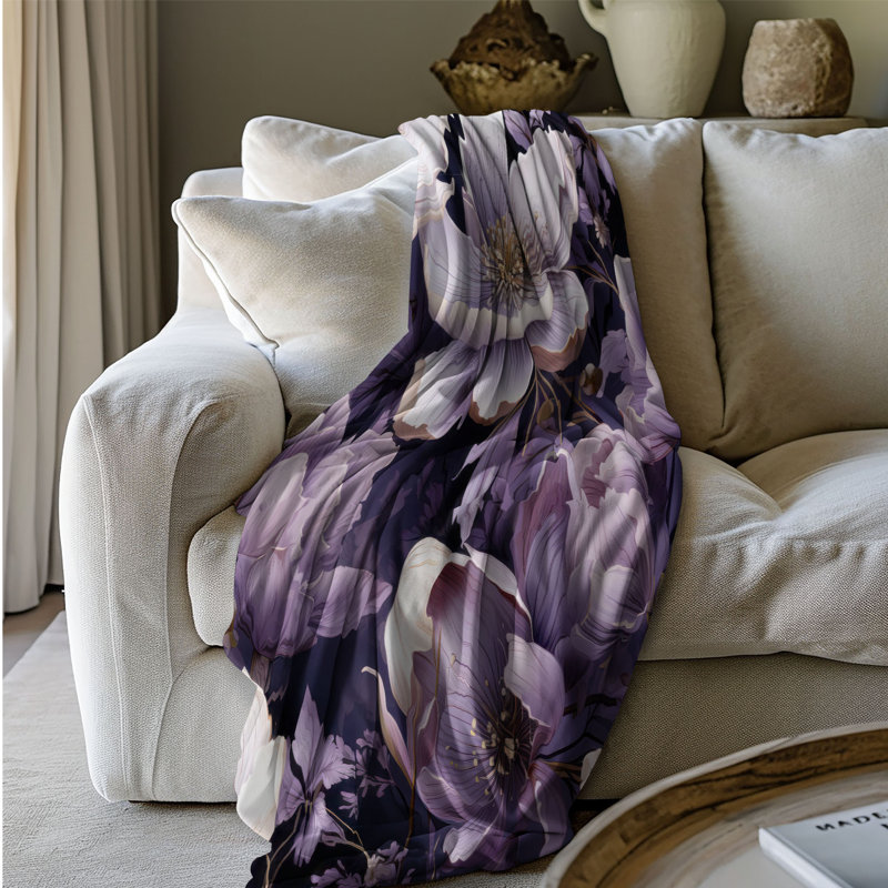 Violet Petals - 1 pièce Sherpa Premium, Grand lit