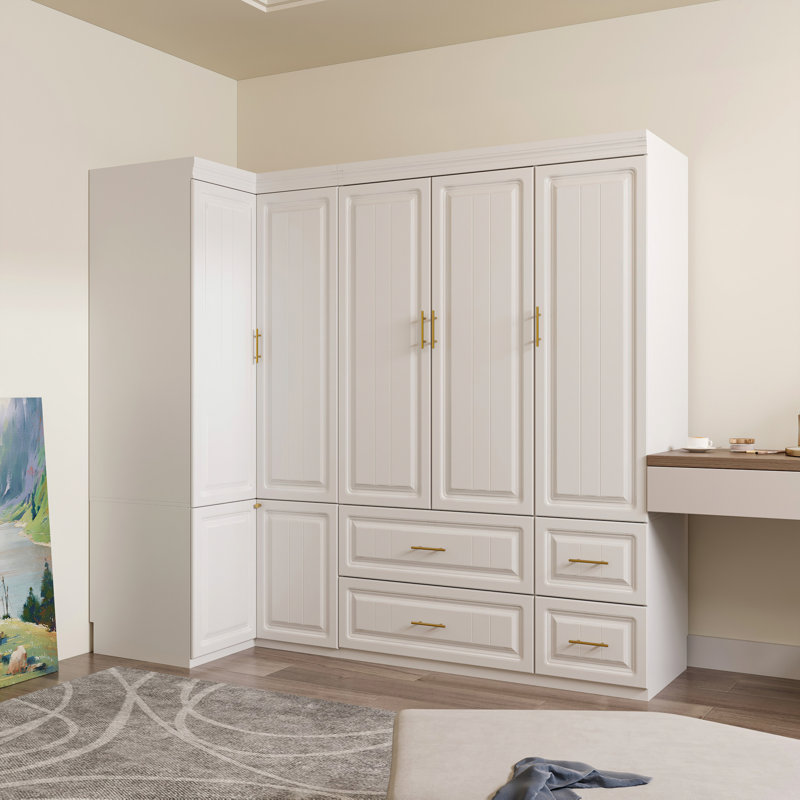 Garde-robe d'angle en forme de L