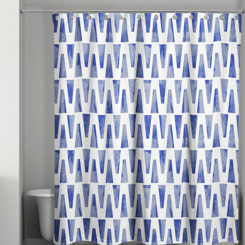  Rideau de douche simple Aiyannah, Bleu