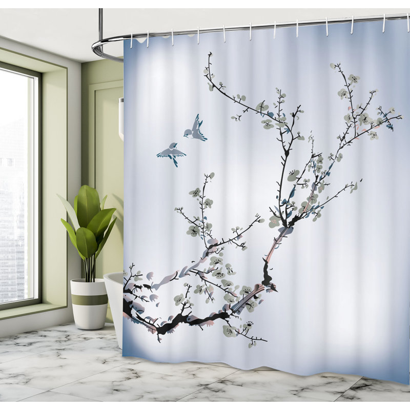 Ensemble de rideau de douche et crochets de la nature, H 84 po x l 69 po, Dusk Black