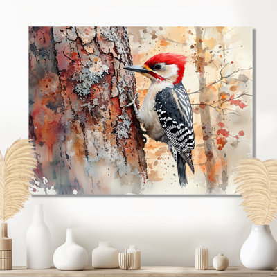 Woodpecker In The Forest - Bird Large Wall Art