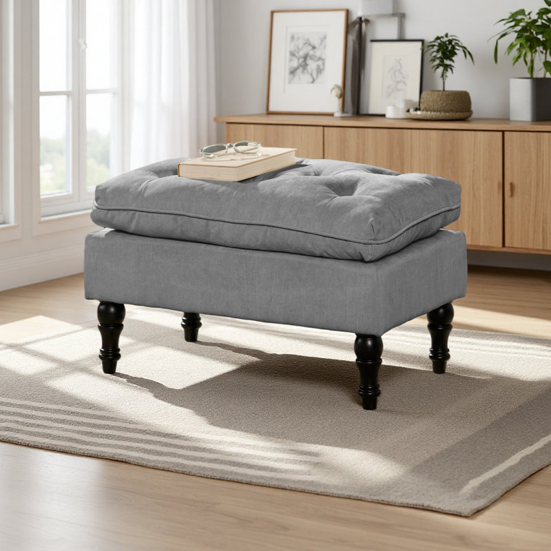 Pillow Top Ottoman, Gray