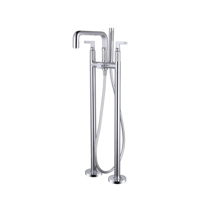 Freestanding Brass Tub Filler with Hand Shower