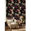 Papier peint floral foncé foncé-919403398