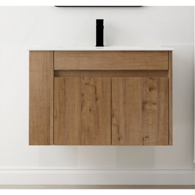 30 Inch Bathroom Vanity With Open Shelf, KD-PACKING-(Only Vanity, Without Basin)
