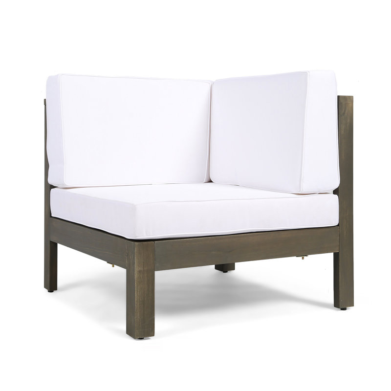 Chaise d'angle blanche par - Wood For Force, chaise rembourrée avec de l'eau, coussins inclus, 29,52 x 29,52 x 26,32