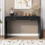 Console en bois avec tiroirs et tablette ouverte Marvyn