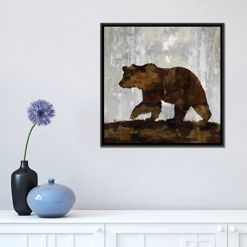 Ours par Carl Colburn - estampe numérique sur toile tendue avec châssis, H 18 po x l 18 po x P 1,5 po, Toile avec cadre noir