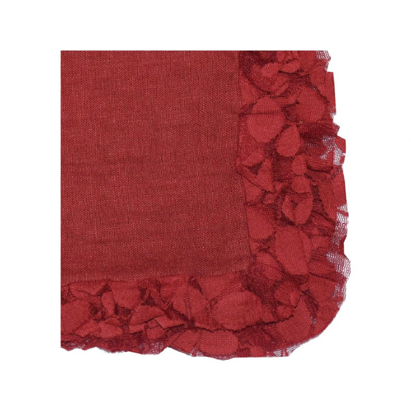 Romantic Volumed Border French Linen Napkin