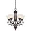 Lustre suspendu classique / traditionnel à 5 lumières avec abat-jour en verre albâtre Sawyer-1931993076