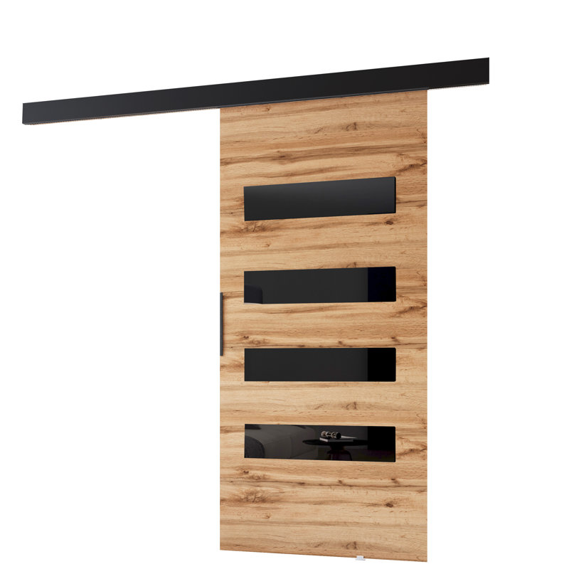 Sliding Door Prim F, Interior Door, Wotan Oak/Black, 86cm x 205cm