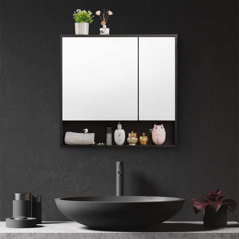 Borrell Bathroom Cabinet, Black