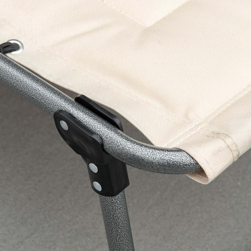 Méridienne pliante et rembourrée Outsunny, Beige, Noir