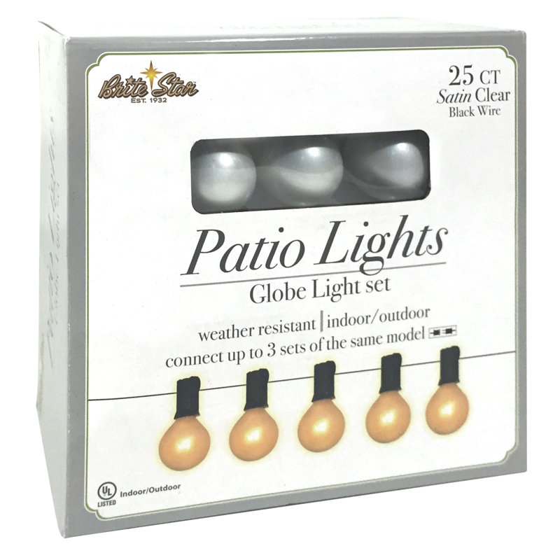 25 Lt G40 Patio Light, Satin Clear