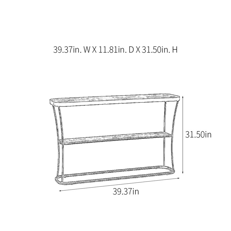 Console Iron Art, H 31,5 po x l 39,37 po x P 11,81 po