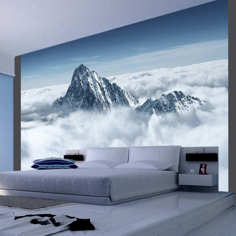 Murale paysage de Dalinda - Montagne dans les nuages, L 121 po x l 157 po