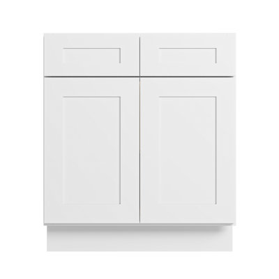Armoire de cuisine moderne 30 po Shaker, structure en bouleau massif, glissières DTC à fermeture en douceur à extension complète, tablettes réglables