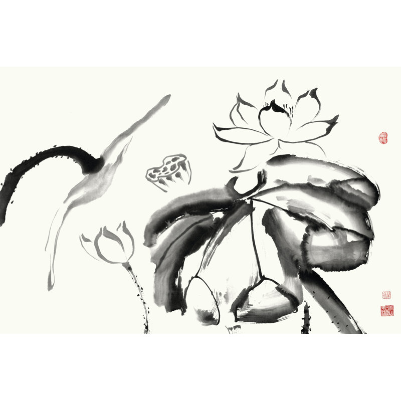 Lotus Study III - Wrapped Canvas Painting, 51cm H x 76cm W
