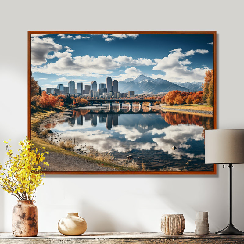 Denver, la majesté des montagnes Rocheuses I, H 34 po x l 44 po x P 1,5 po, Cadre flottant brun