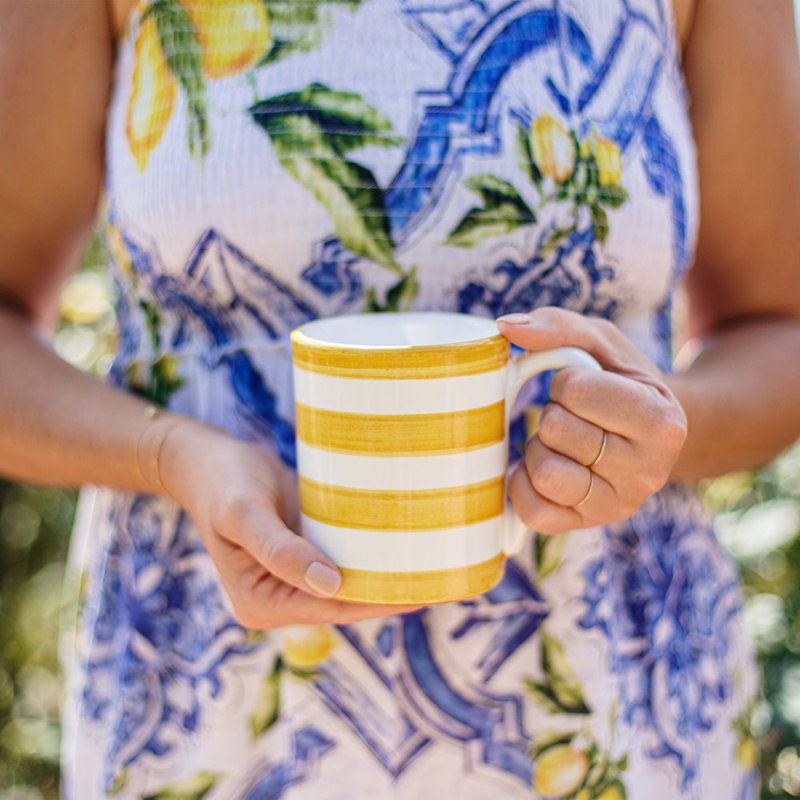 Grande tasse à café en terre cuite AmalFitana, Jaune
