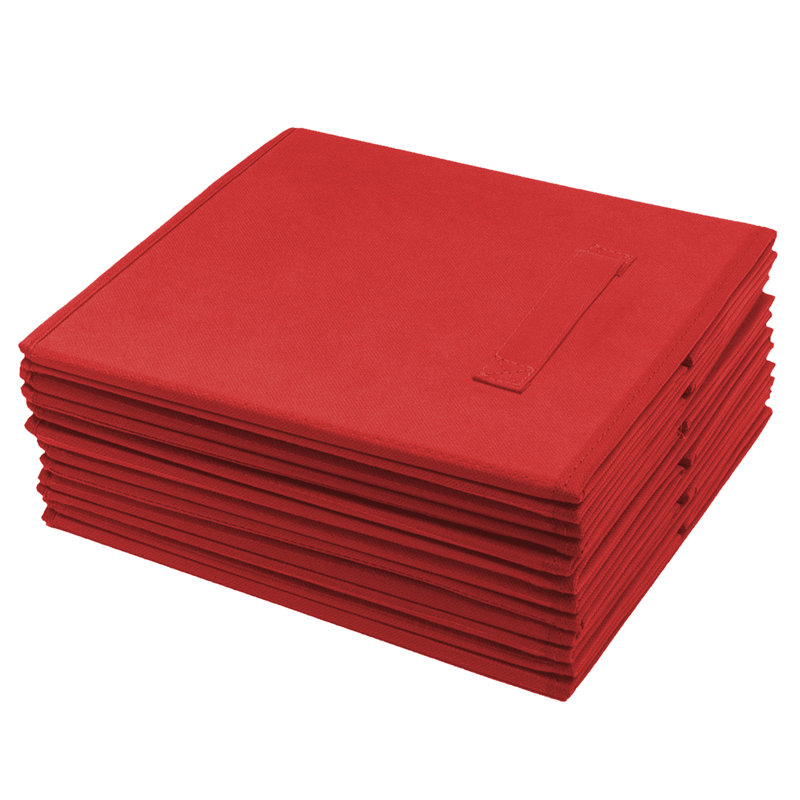 Sorbus 11" Foldable Storage Cubes with Handles, Red
