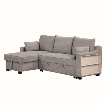 Pull Out Sleeper Sofa L-Shaped Couch Sectional Sofa Sectional Convertible Sofa by Latitude Run