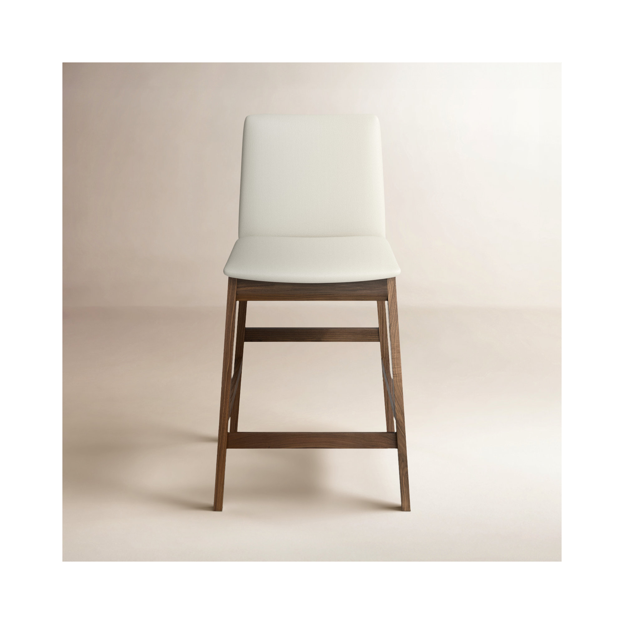 Anrey Counter Stool White PVC, Counter Stool (26” Seat Height), Walnut