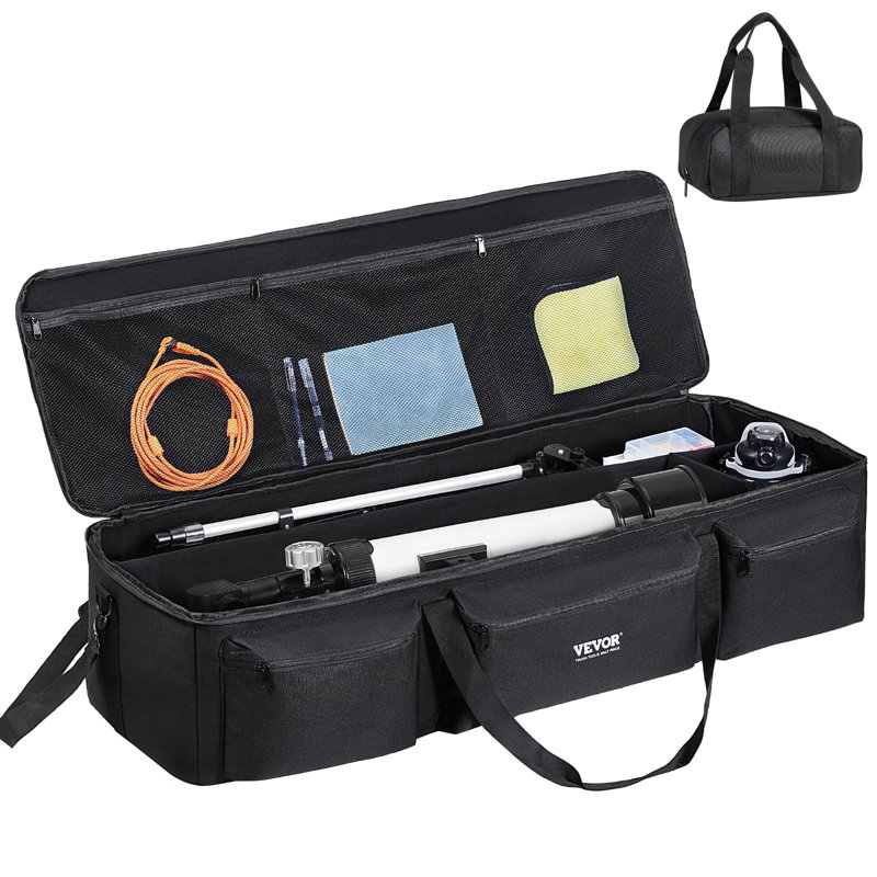 Étui pour télescope, 40,7 po, grand sac de rangement pour télescope avec boucles fixes, diviseur multi-poches et détachable, étui de transport pour tube optique et trépied, poche à contrepoids
